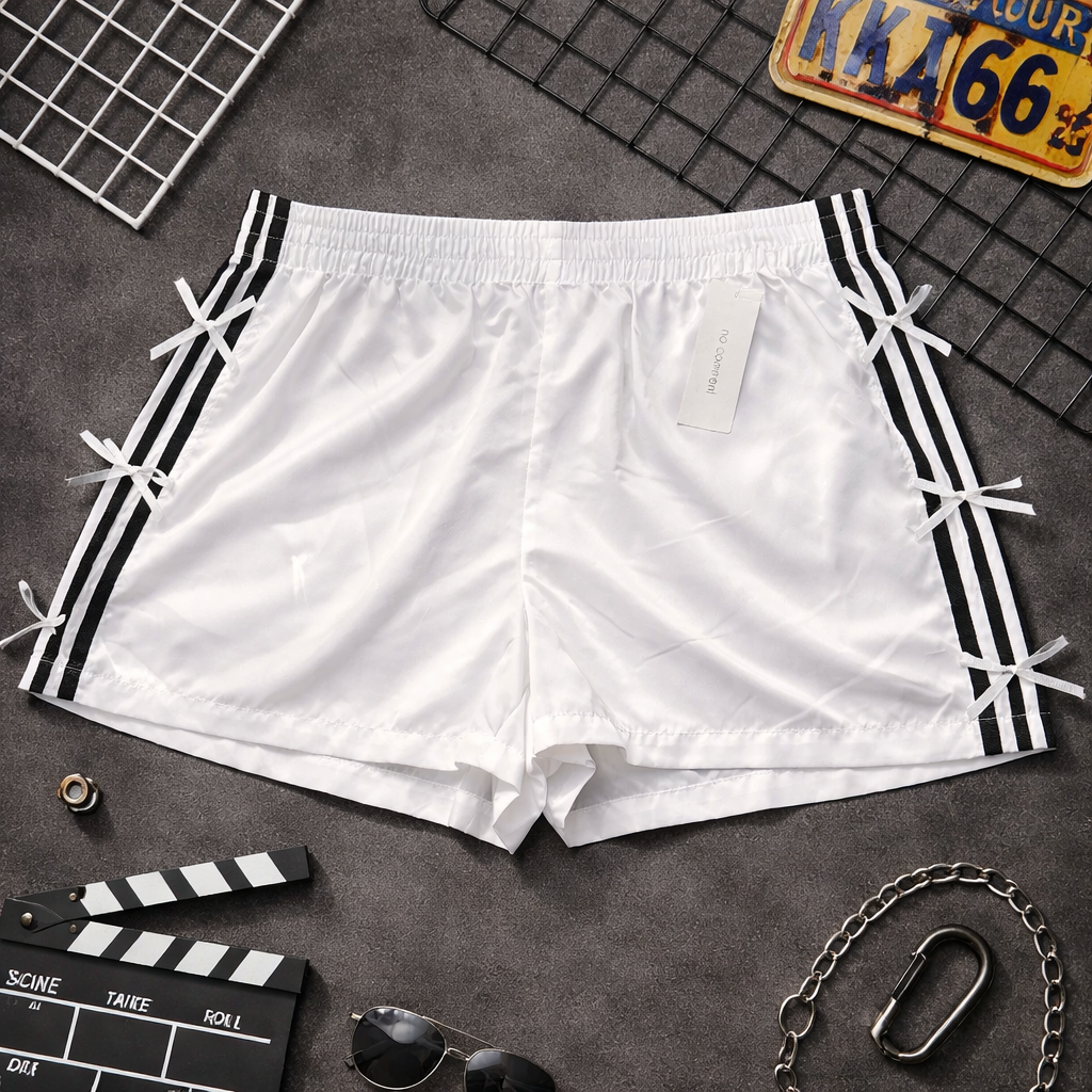 Lace Detail Satin Shorts